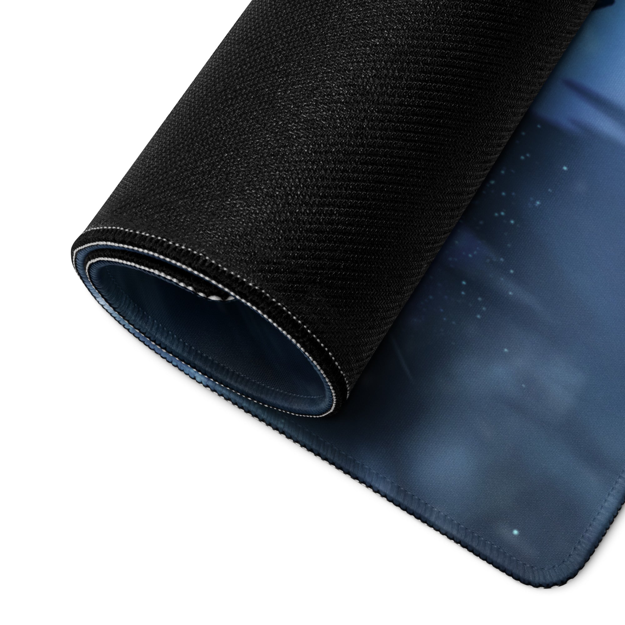 Blue Anime Style Gaming Mouse Pad For Desktop Setup Large Size With Non Slip Base And Edge Stitching