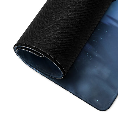Blue Anime Style Gaming Mouse Pad For Desktop Setup Large Size With Non Slip Base And Edge Stitching