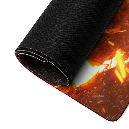 Gaming Mouse Pad Large Fire Orange Black Lava Battle Scene For Gaming Setup With Non Slip Base Fantasy Digital Art