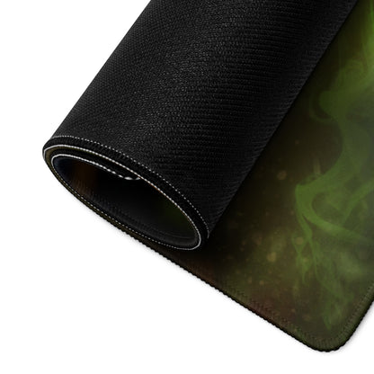 Gaming Mouse Pad Neon Green Arcane Swirl Large Non Slip Desk Mat For PC Setup Fantasy Art Style Desk Accessory
