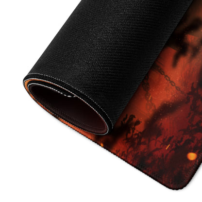 Gaming Mouse Pad Red Orange Fiery Battle Scene for Gaming Desk Setup Digital Art