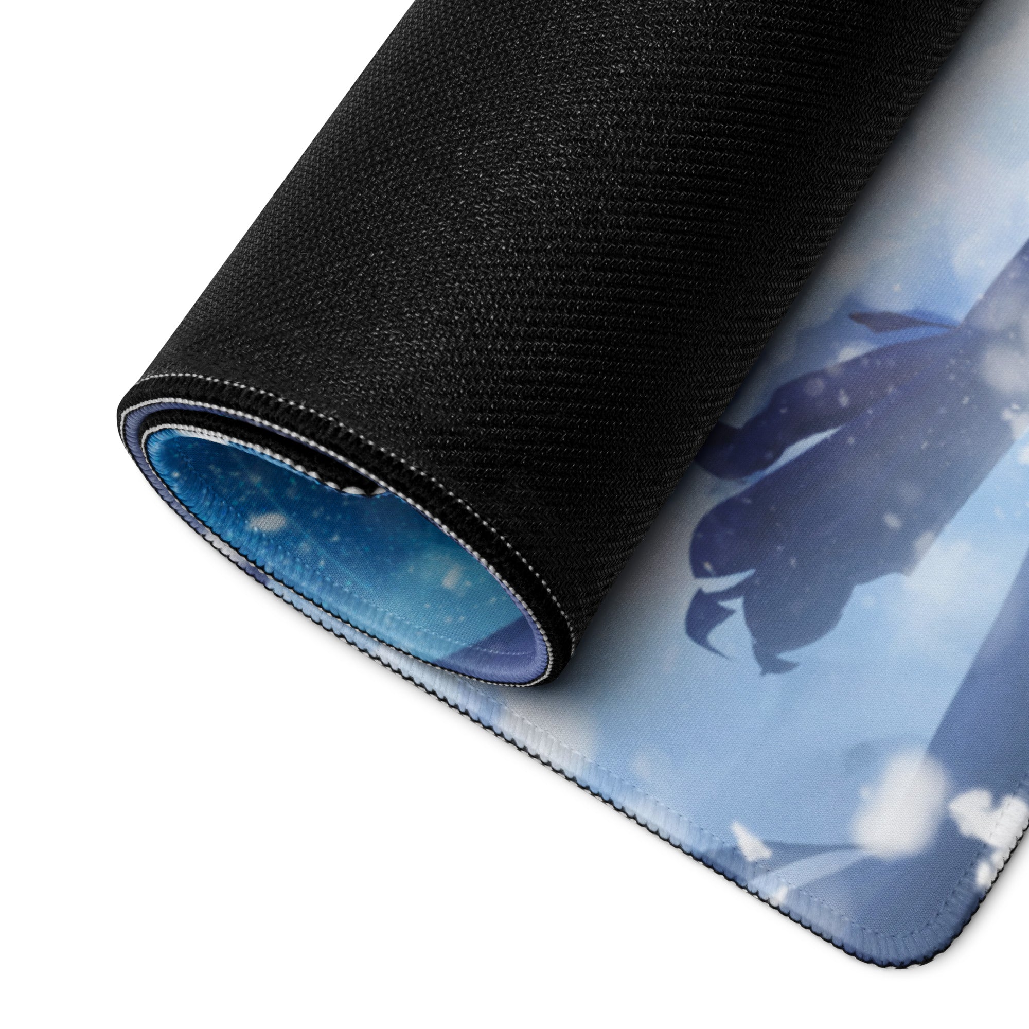 Gaming Mouse Pad Blue Dragon Knight Desk Mat For PC Setup Modern Epic Gaming Style