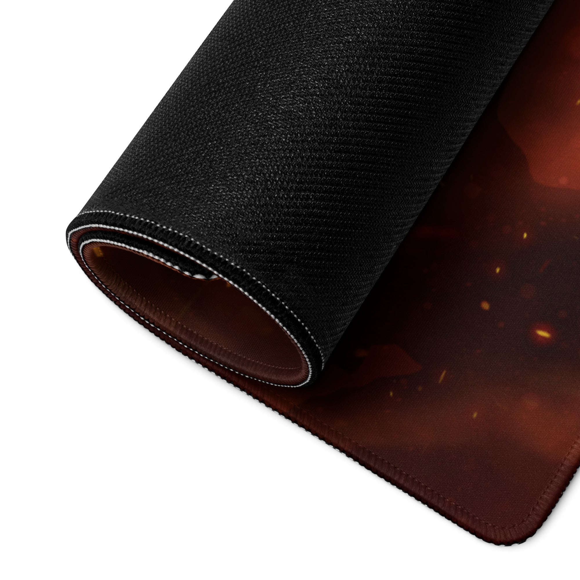 Gaming Mouse Pad Fiery Orange And Black Dragon Battle Art For Gaming Desk Setup Immersive Mood Dark Fantasy Esports Gift