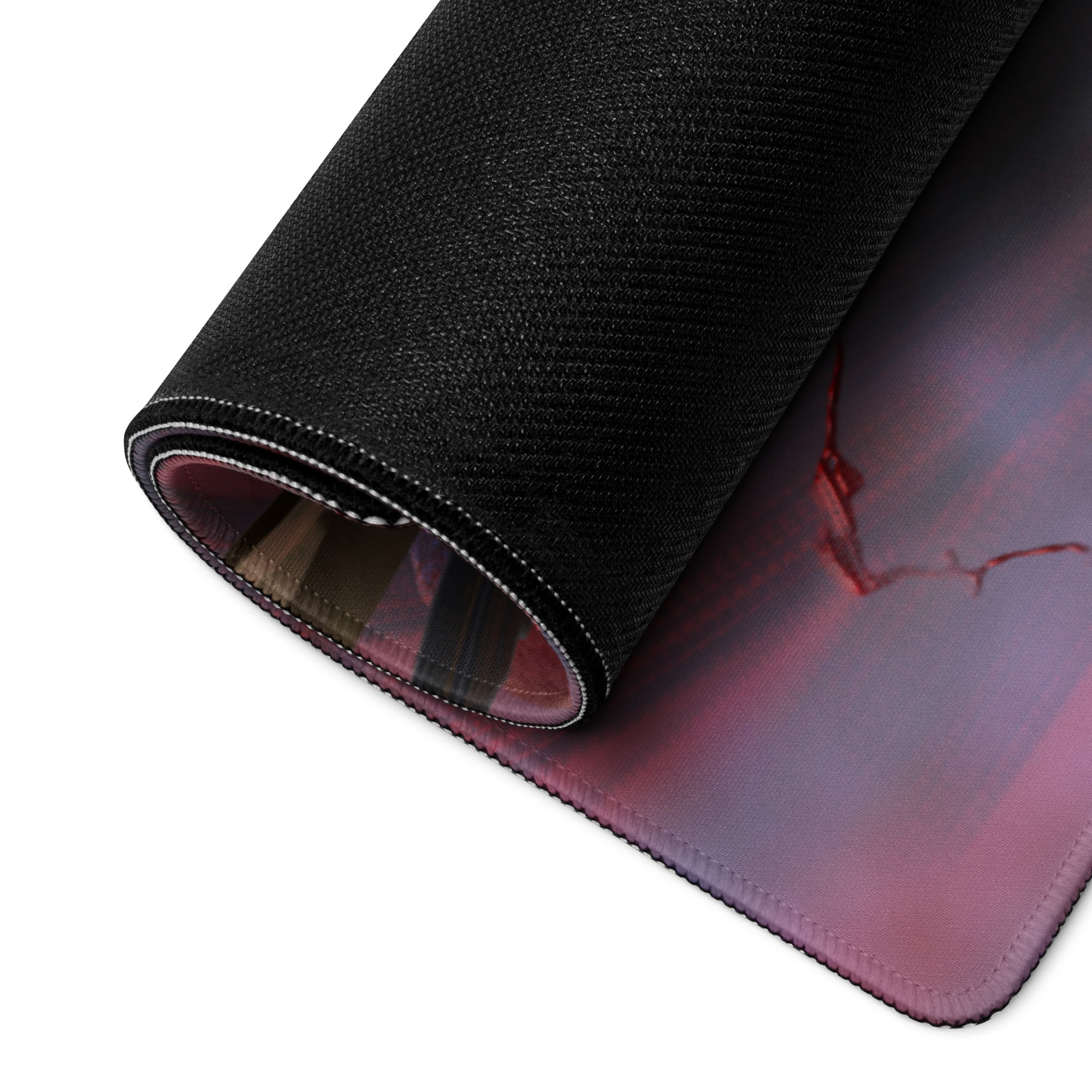 Gaming Mouse Pad Red Black For Gaming Desk Setup Dark Fantasy Art Style Non Slip Large
