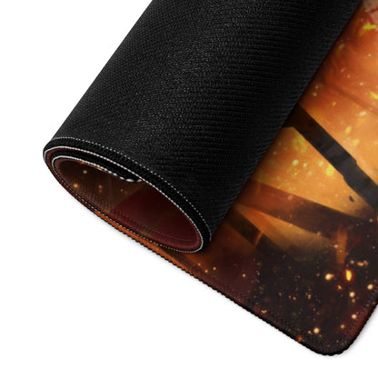 Gaming Mouse Pad Red Orange Fiery Cinematic Fantasy Battle Artwork For Gaming Desk