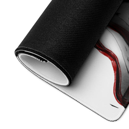 Gaming Mouse Pad Red Black For Gaming Desk Bold Sumi E Brush Stroke Print Esports Gear Anime Inspired