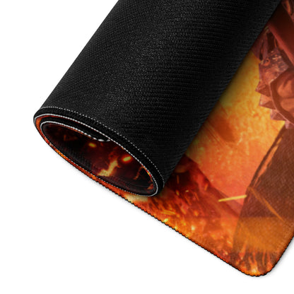 Gaming Mouse Pad Fiery Red And Orange For Gaming Desk Setup Fantasy War Artwork Design