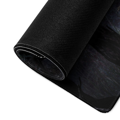 Dark Fantasy Gothic Vampire Girl Mouse Pad Blue Black Red Eyes Large Gaming Desk Mat Digital Art