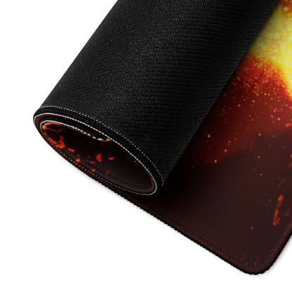 Gaming Mouse Pad Large Fiery Orange Yellow Flames for Gaming Desk Setup Dramatic Fiery Art Style