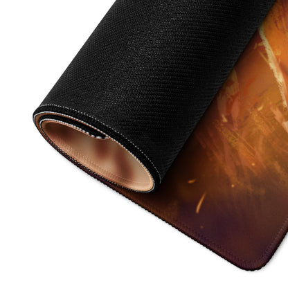 Sunset Orange Gaming Mouse Pad For Desk Setup In Cinematic Fantasy Style Desktop Decor For Gamers