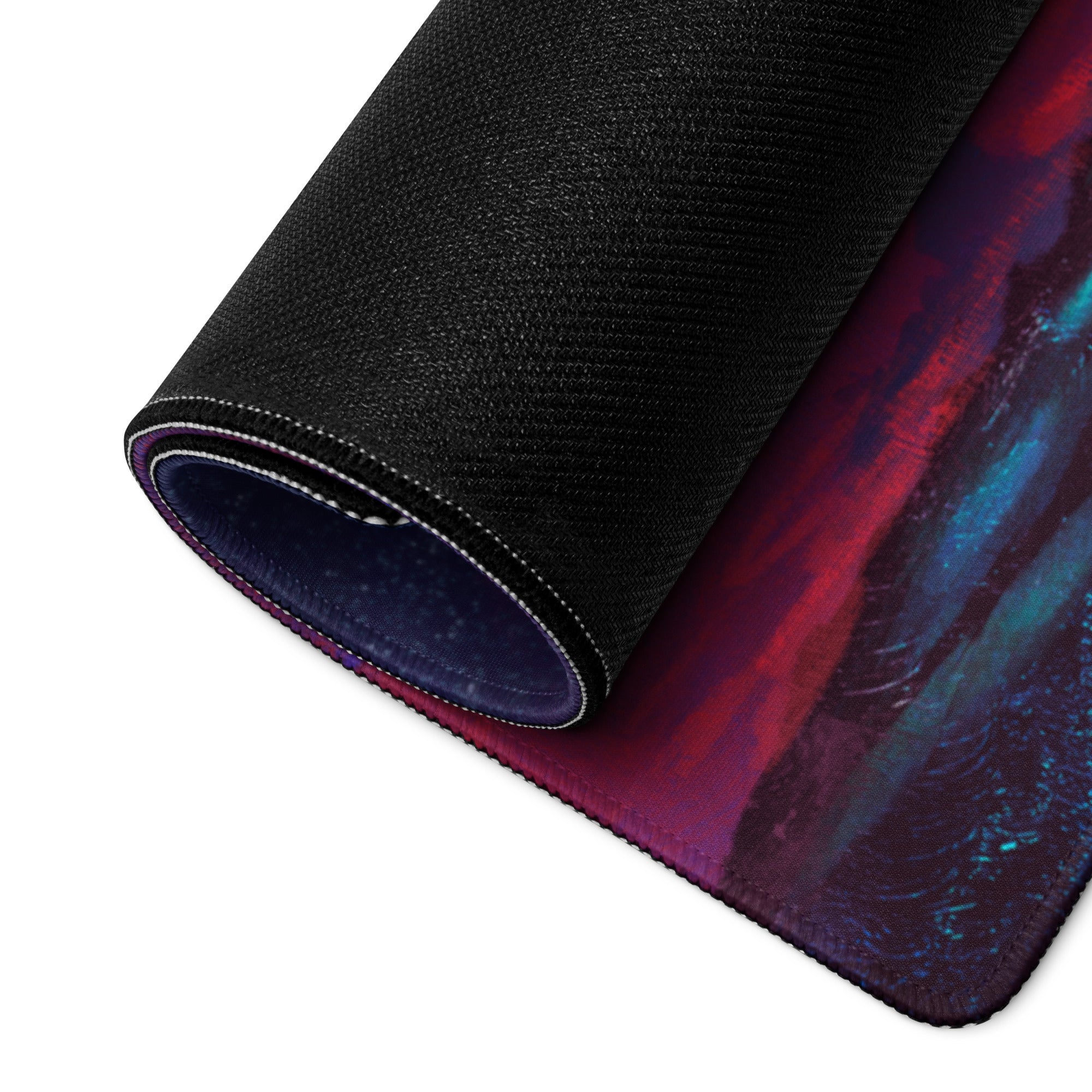 Gaming Mouse Pad Purple Orange Nebula Large for Desk Setup Modern Space Studio Art Vibrant Mood Futuristic Digital Art