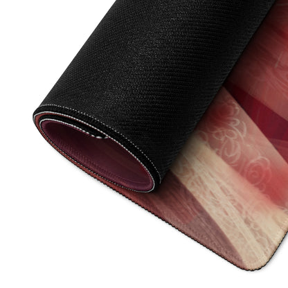 Fantasy Angel Wings Gaming Mouse Pad Red White Black Desk Mat Non Slip Large Edge Stitching