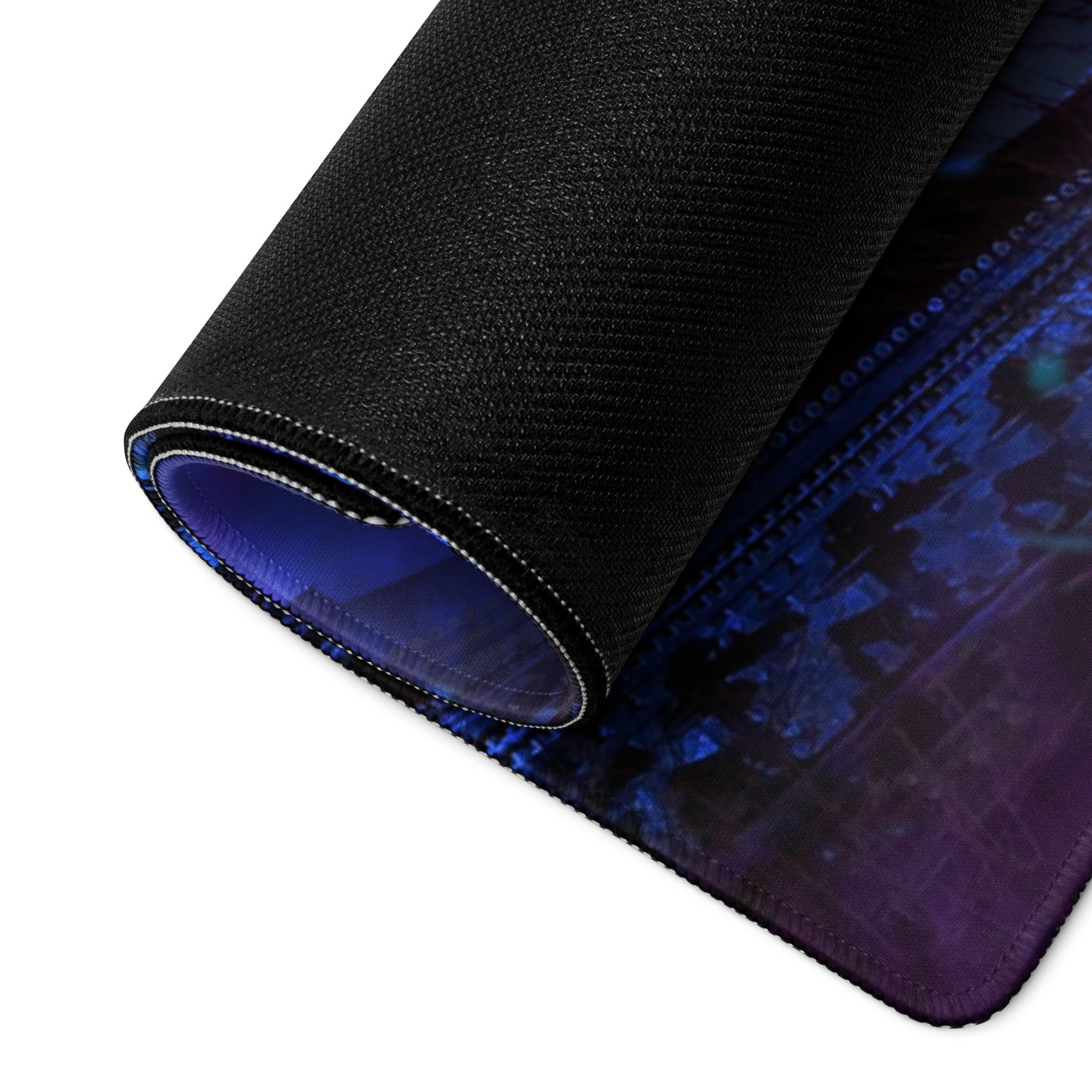 Gaming Mouse Pad Purple Blue Neon For Gaming Desk Large Non Slip Surface Digital Art Fantasy Cosmos
