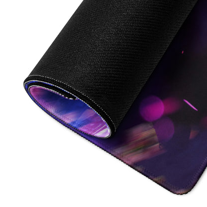 Gamer Mouse Pad Purple And Blue Nebula Theme For Gaming Desk Setup Neon Cyberpunk Art Style Large Size