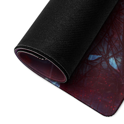Gaming Mouse Pad Neon Red Blue Purple Cyberpunk Fantasy Desk Setup For PC Epic Dark Gamer Scene Digital Art