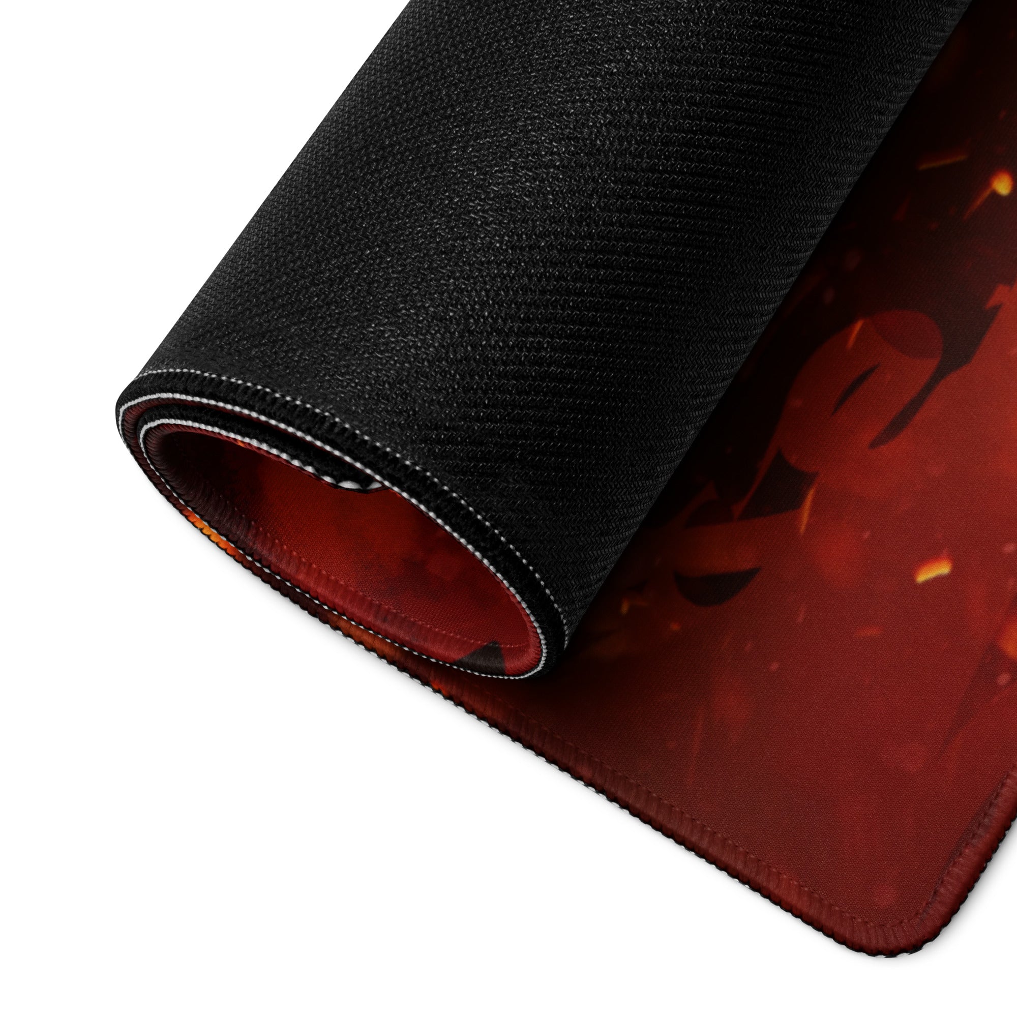 Gaming Mouse Pad Red Orange Black Style Modern Desk Intense Mood Gamer Decor Artwork
