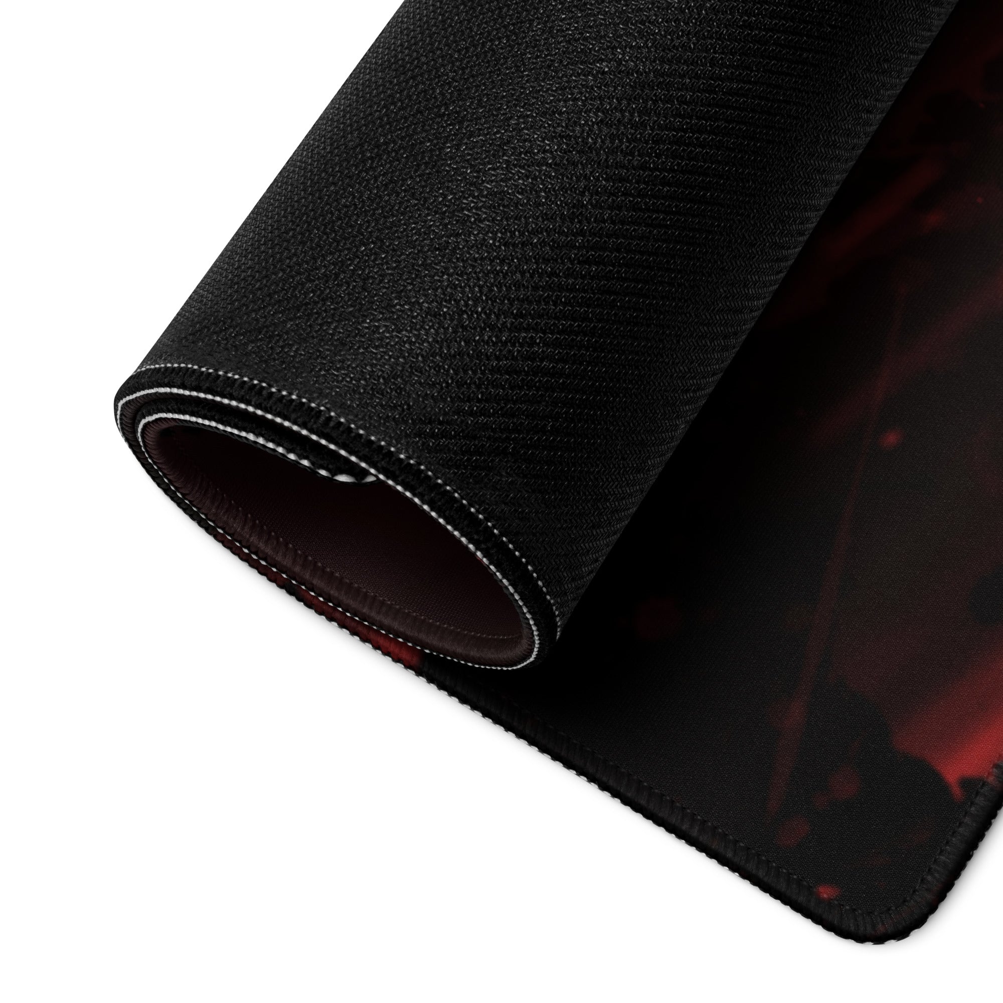 Red Black Gaming Mouse Pad For Desktop Setup Modern Abstract Art Style With Non Slip