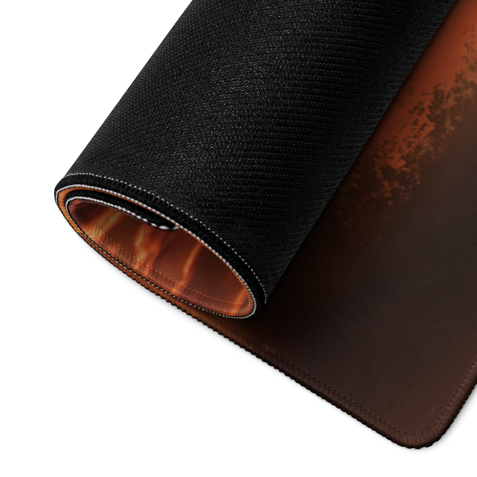 Desert Sunset Mecha Gaming Mouse Pad In Warm Orange Browns For Desktop Setup Cinematic Sci Fi Style