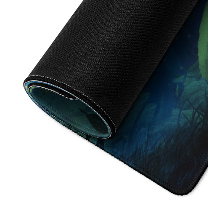 Forest Archer Fantasy Gaming Mouse Pad Blue Green Non Slip Large Desk Mat For Gaming Digital Art