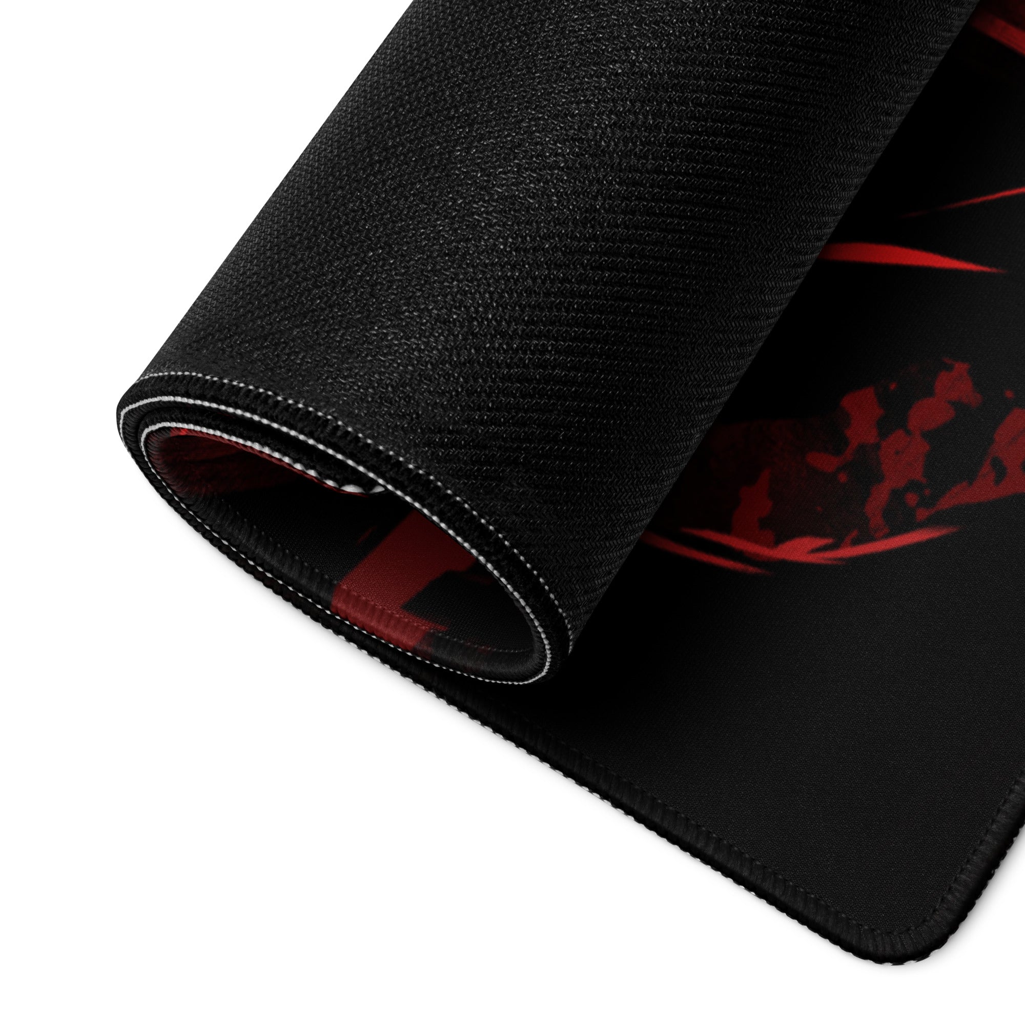 Gaming Mouse Pad Red And Black For Gaming Desk Abstract Art Large Non Slip Edge Stitching Digital Print