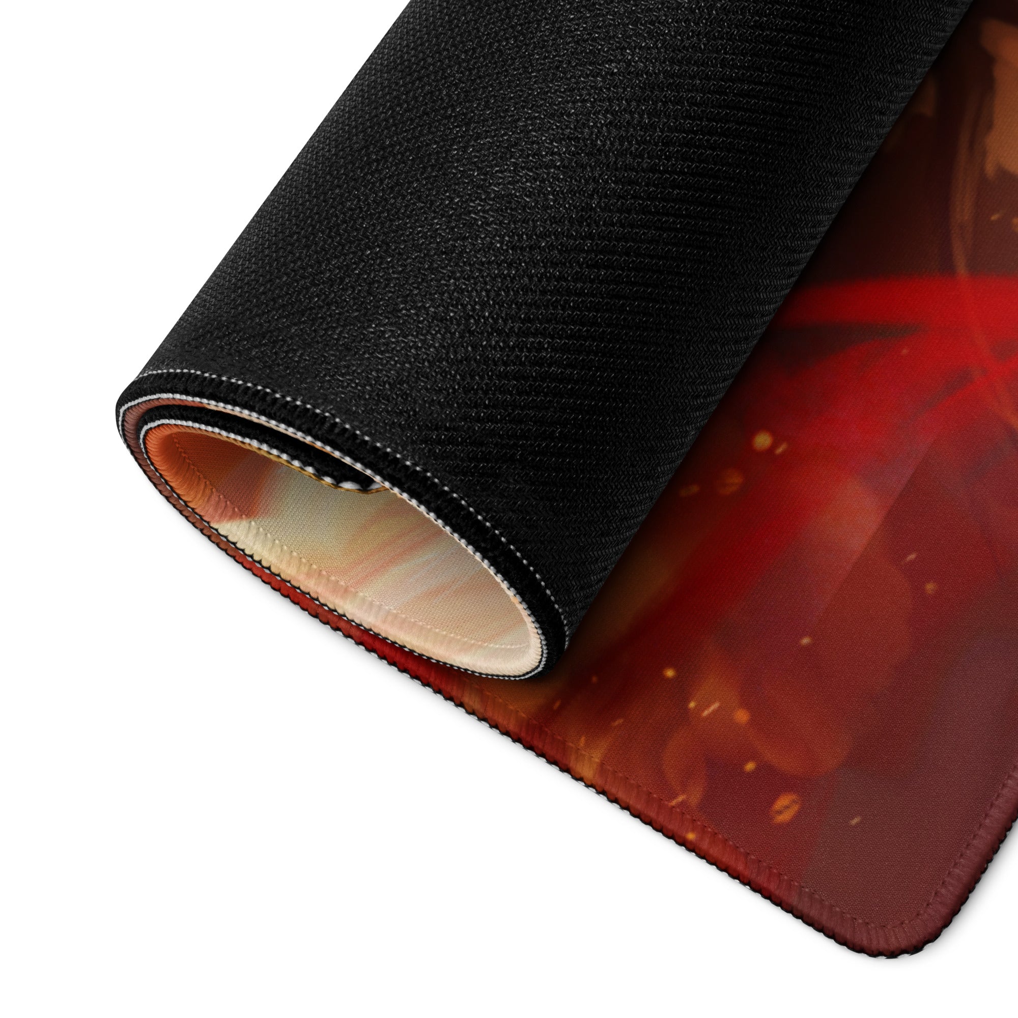 Fiery Red Orange Gaming Mouse Pad For Desktop Setup Surface Large Non Slip Modern Digital Art For Pro Gamers