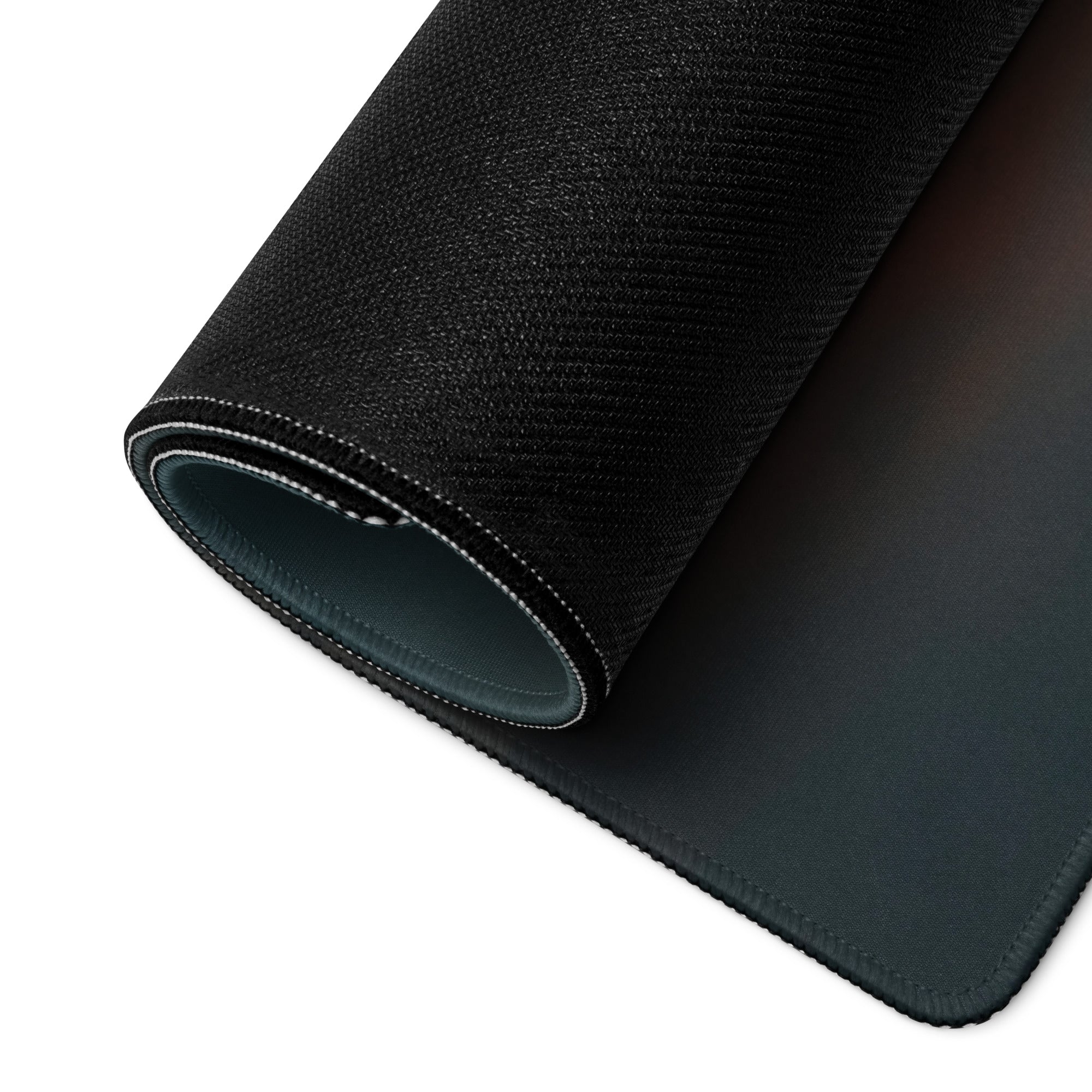Gaming Mouse Pad Forest Green And Sunset Orange Large Desk Setup With Non Slip Base And Edge Stitching Modern