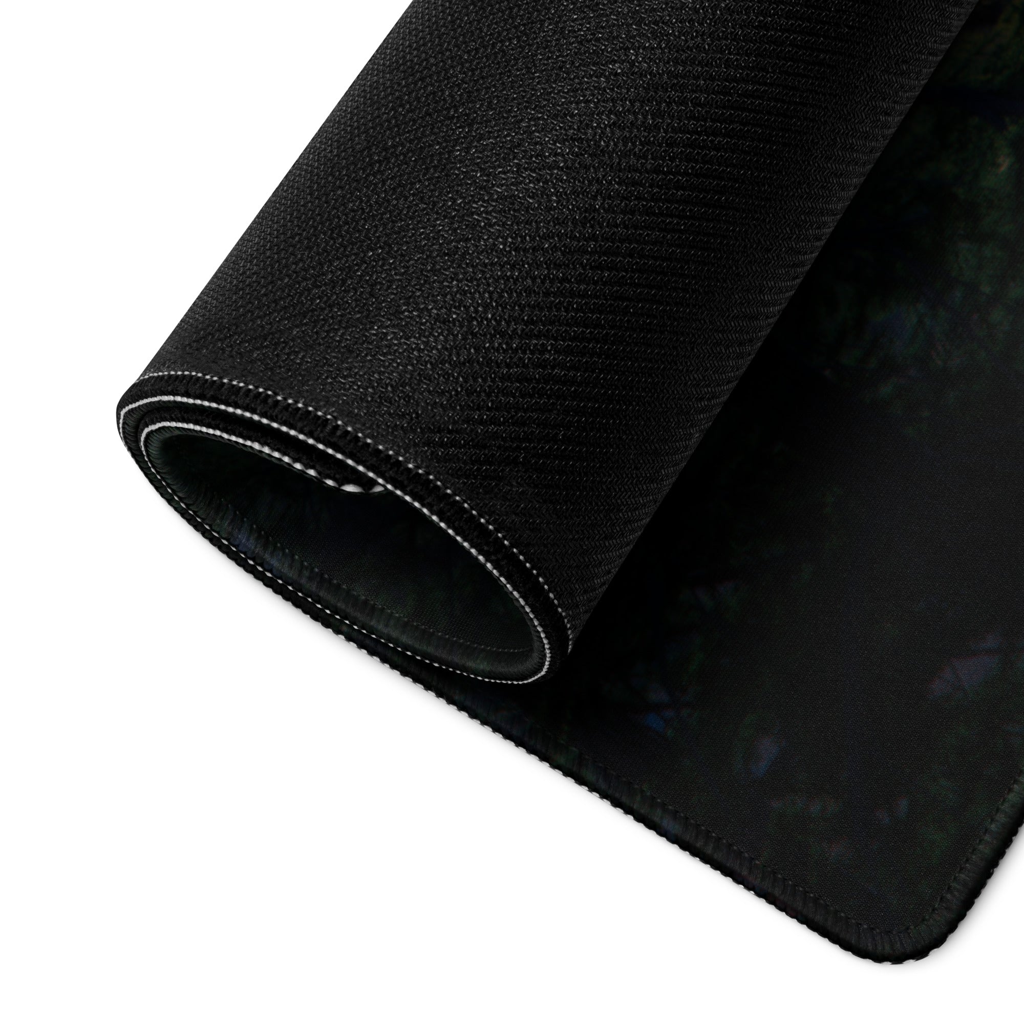 Gaming Mouse Pad Edge Stitch Moonlit Forest Orange Moon Large For Gaming Desk Non Slip