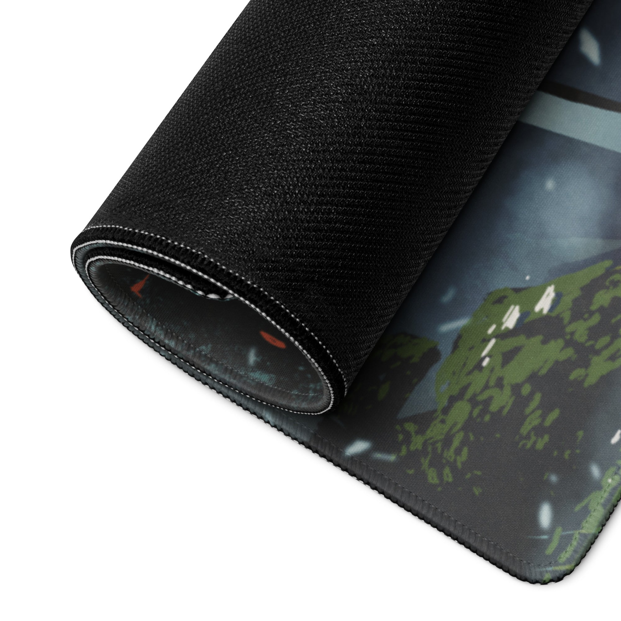 Gaming Mouse Pad Large Size With Dark Blue Gray And Orange Red Tree Scene For Desktop Gaming Epic Fantasy Art