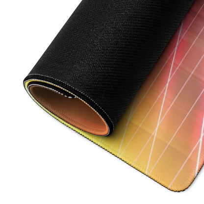 Futuristic Neon Rider Gaming Mouse Pad Orange Pink Purple Blue Desk Cyberpunk Gradient