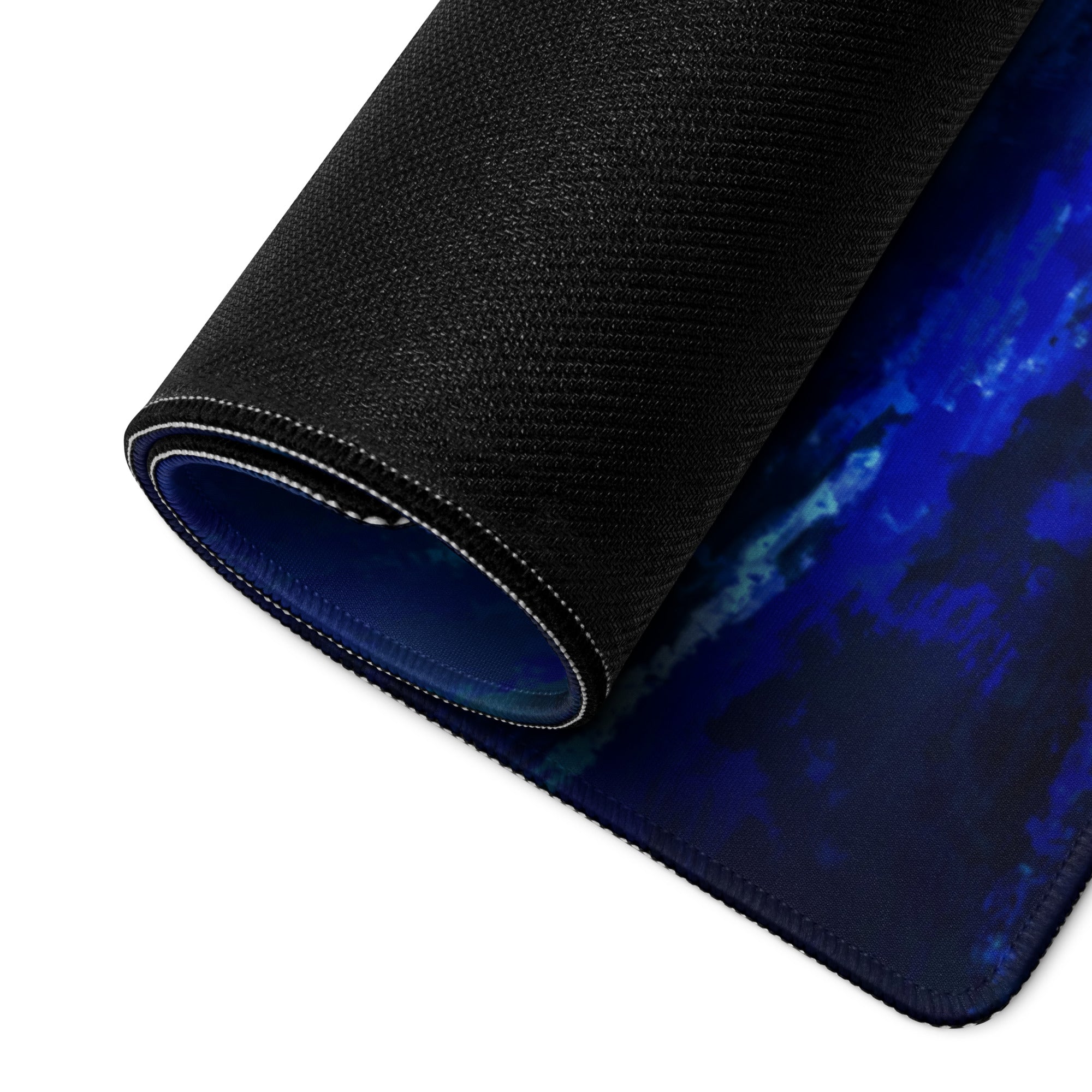 Blue Galaxy Gaming Mouse Pad Large Desk Mat For Gaming Setup Space Theme Digital Art Cosmic Style