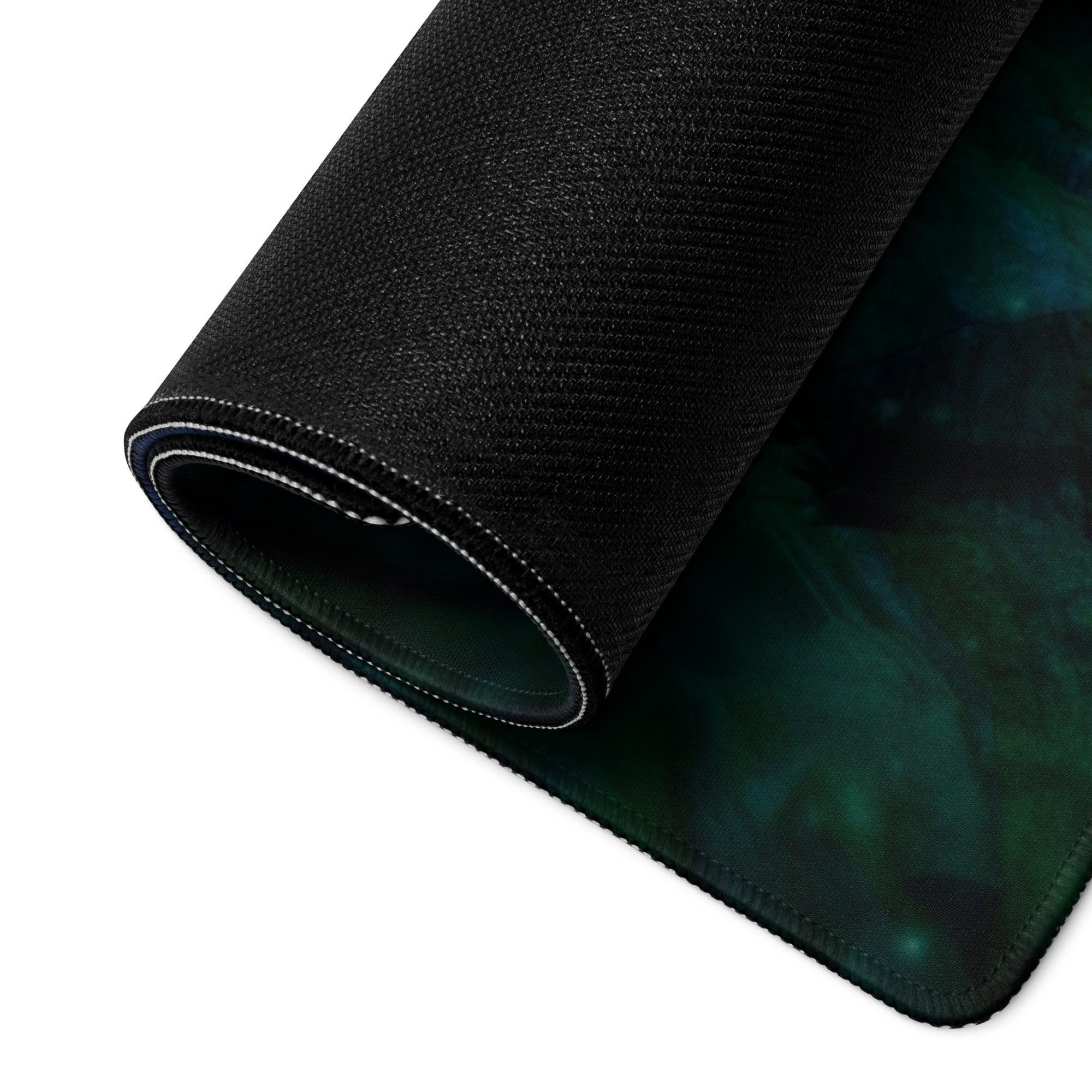 Gaming Mouse Pad Green Teal Large Non Slip Desk Mat For PC Setup Fantasy Dungeon Artwork