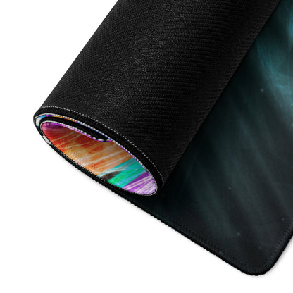 Multicolor Fantasy Warrior Gaming Mouse Pad For PC Desk Setup Large Size Non Slip Base Edge Stitching
