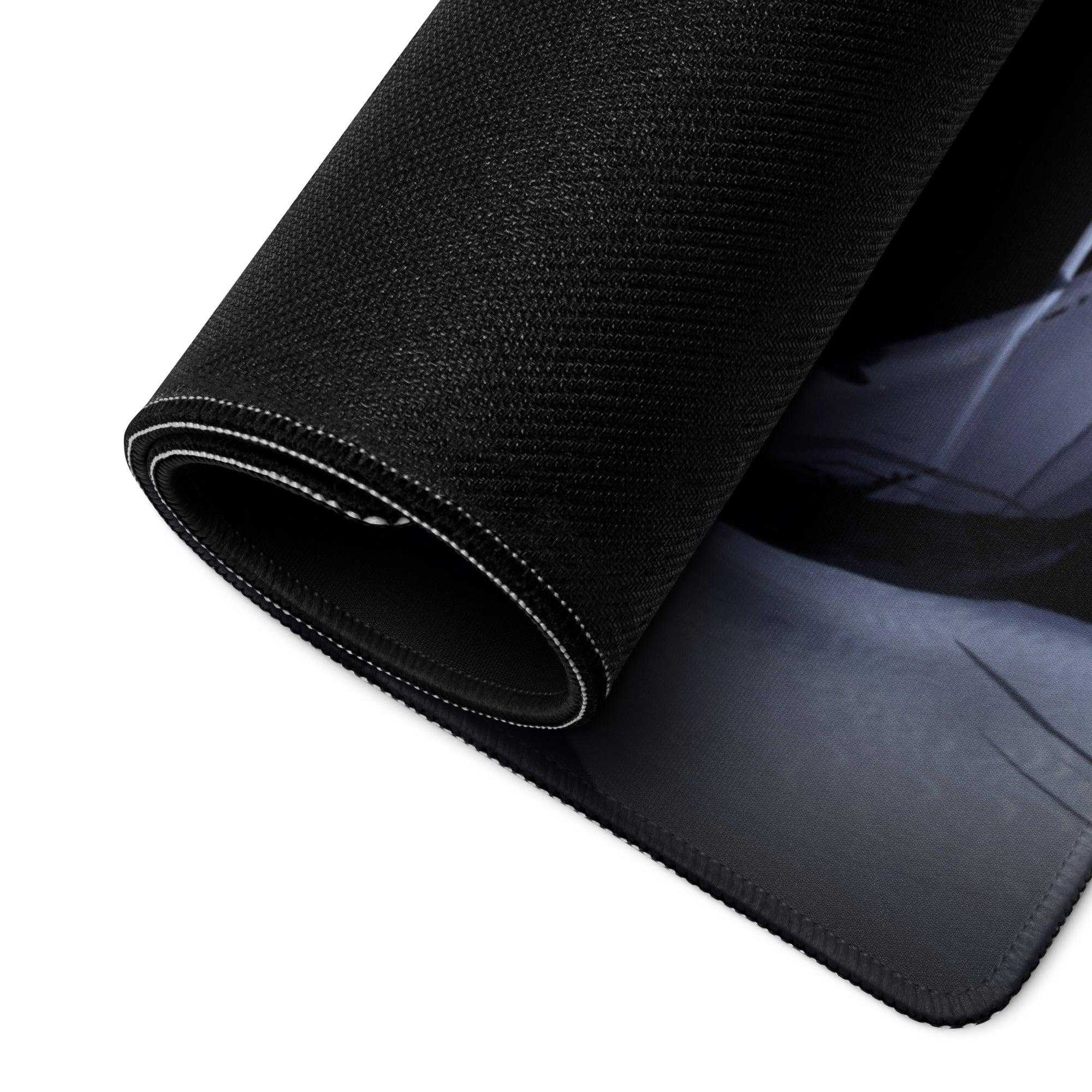 Gaming Mouse Pad Dark Blue Black Anime Warrior Artwork for Gaming Desk Setup Intense Cinematic Digital Art