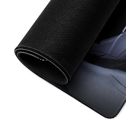 Gaming Mouse Pad Dark Blue Black Anime Warrior Artwork for Gaming Desk Setup Intense Cinematic Digital Art