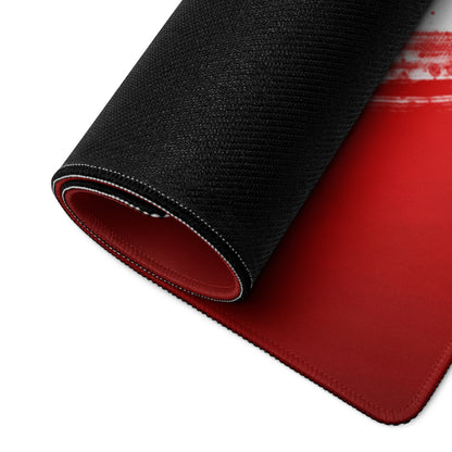 Red Black Abstract Battle Gaming Mouse Pad Large Size For Desktop Setup Non Slip Dynamic Brushstroke Art