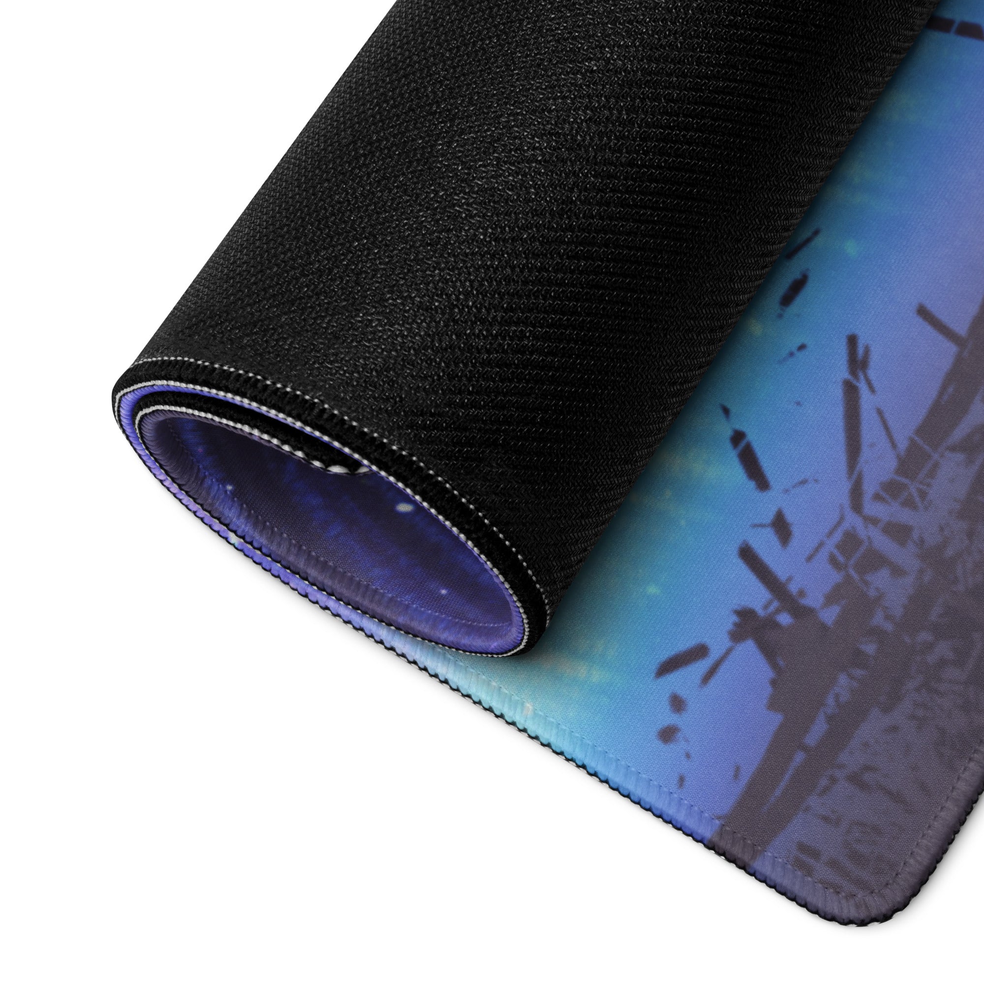 Gamer Mouse Pad Blue Purple Night Sky Cosmic Spiral For Gaming Setup Modern SciFi Art