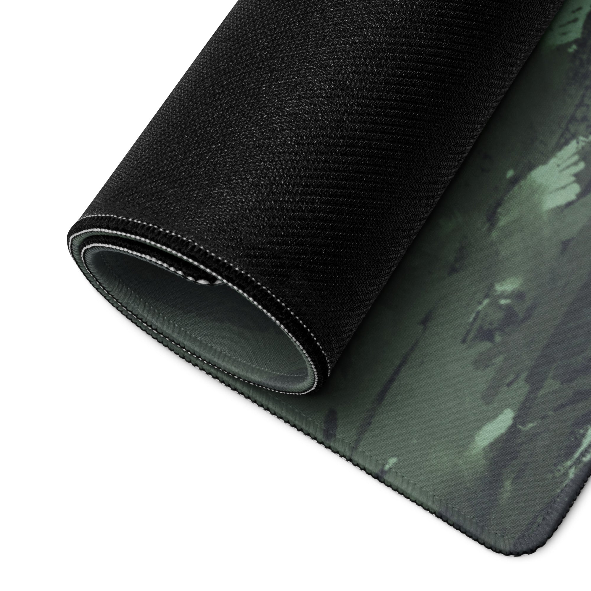 Samurai Warrior Moonlit Forest Gaming Mouse Pad Green Black Red Non Slip Edge Stitch
