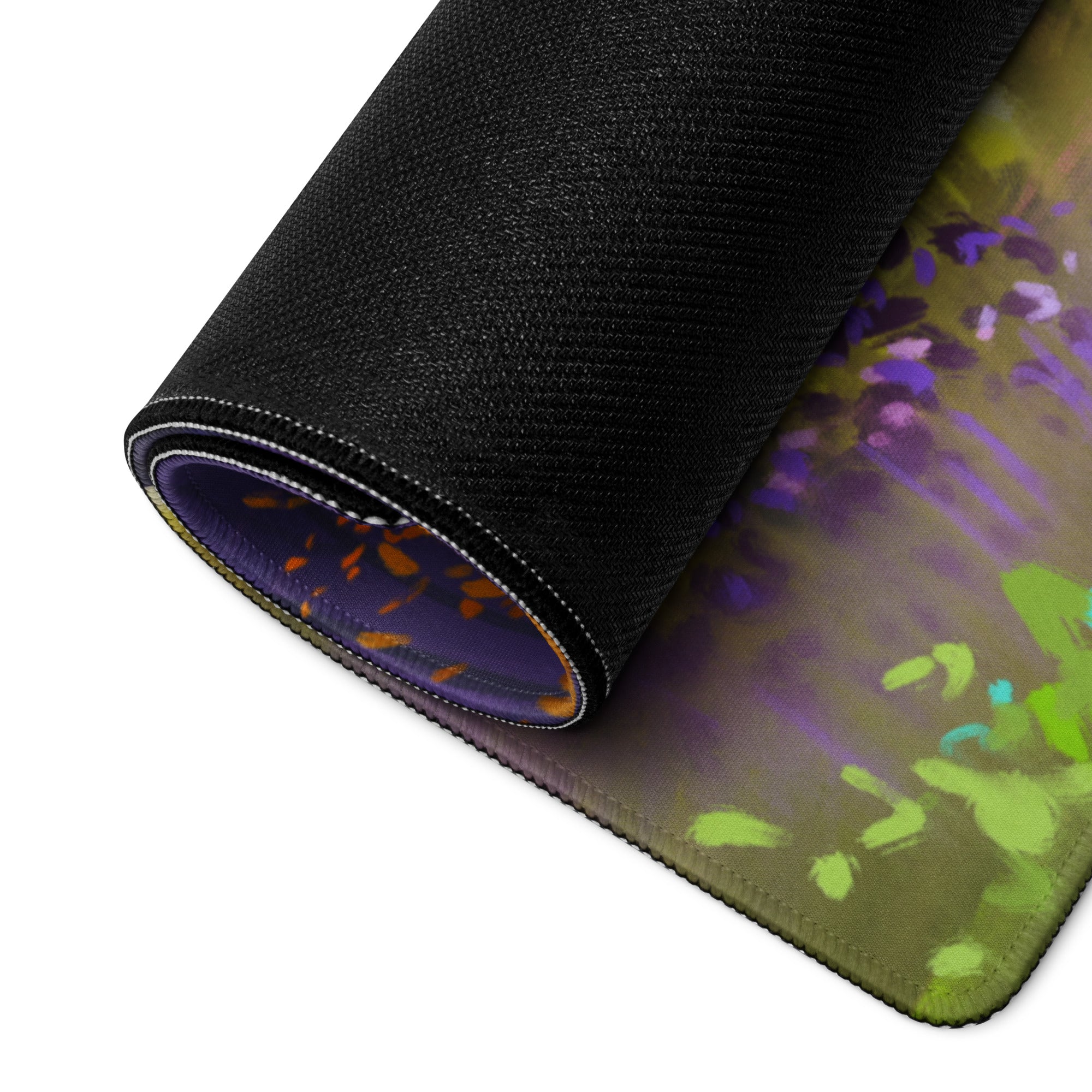Abstract Landscape Purple Pink Gaming Desk Mouse Pad Painterly Art Vibrant Mood Modern Decor Watercolor Style