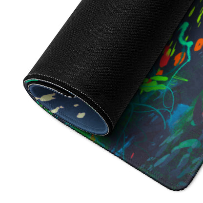 Gaming Mouse Pad Multicolor Desk Setup Esports Style Abstract Art Digital Paint Splatter