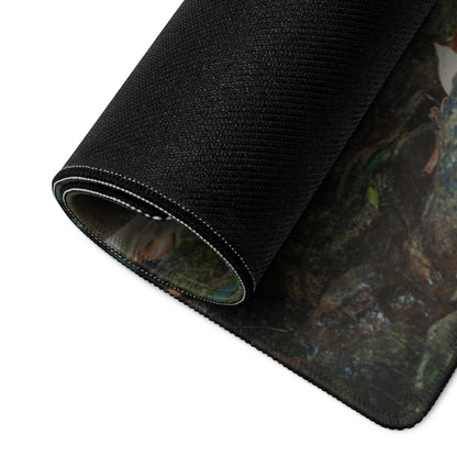River Landscape Motivational Mouse Pad in Forest Greens for Desk Office with Modern Typography