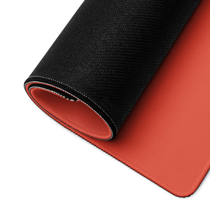 Red Orange Gaming Mouse Pad Desk Mat For Modern Office Setup Non Slip Surface Edge Stitching Motivational Typography