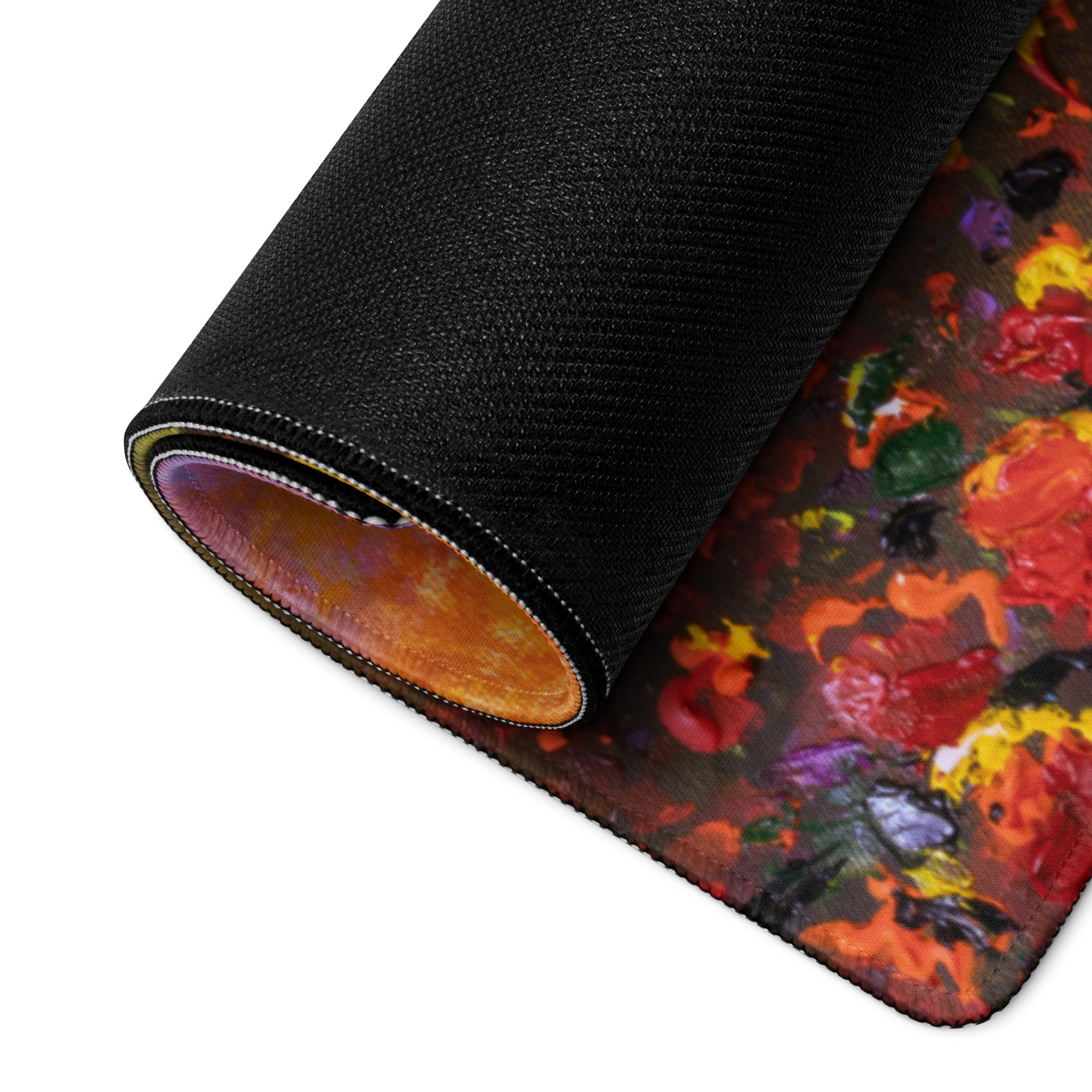 Autumn Sunset Landscape Mouse Pad - Landscape Mouse Pad Orange Yellow Purple Desk Setup Impressionist