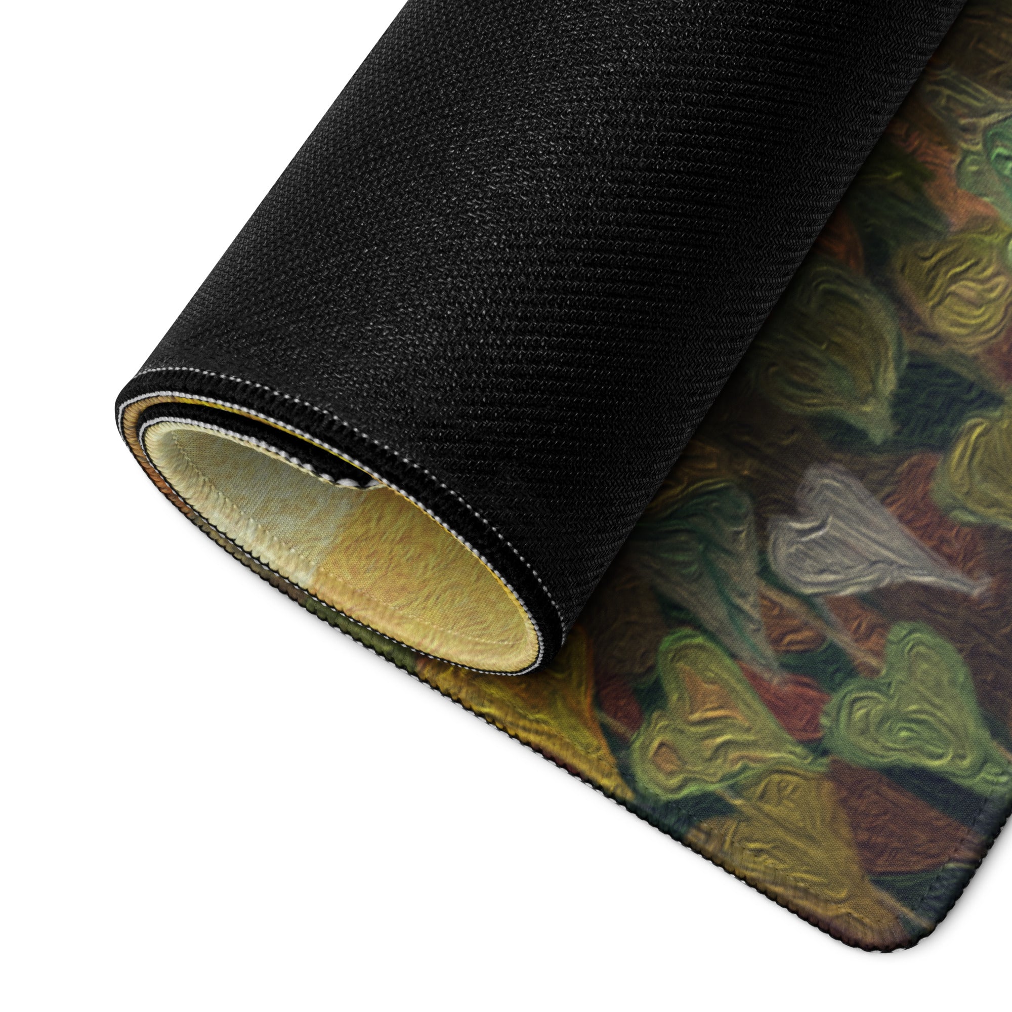 Sunflower Field Gaming Mouse Pad - Sunflower Field Yellow Desk Impressionist, Vibrant Mood, Office, DeskPad, Oil Painting