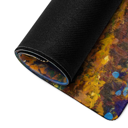 Autumn Forest Glow Mouse Pad - Forest Scene Autumn Ambers Impressionist Style Calm Mood Cozy Decor Digital Painting