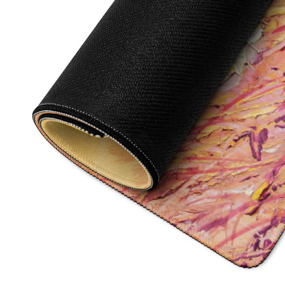 Floral Sunset Daisy Desk Pad - Daisies Orange Pink Desk Impressionist Warm Serene Mood Modern Desk Mat Mouse Pad Acrylic