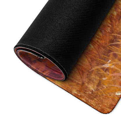 Autumn Forest Impressions Pad - Autumn Trees Orange Copper Desk Impressionist Warm Mood Rustic Modern Desk Accessory Oil