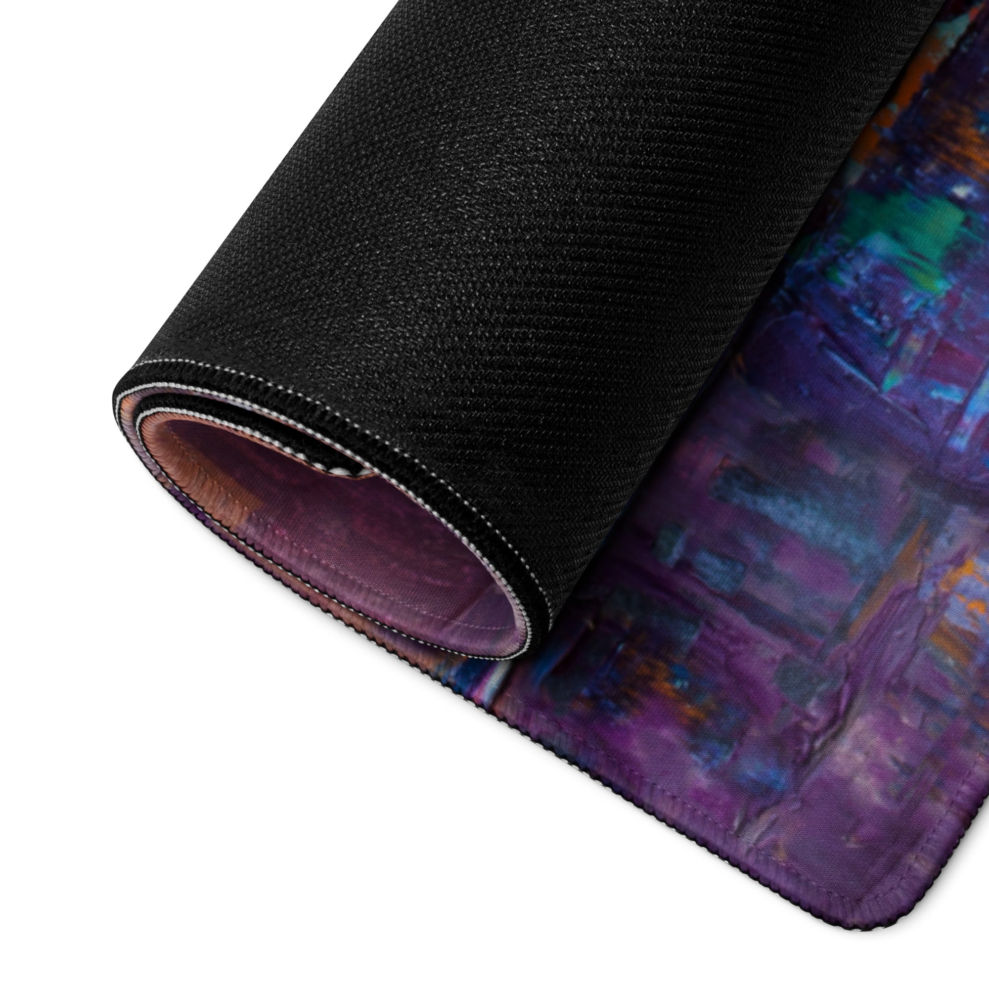 Colorful Cityscape Mouse Pad - Gaming Mouse Pad Blue Purple Orange Yellow Abstract Vibrant Modern Desk Mat Acrylic