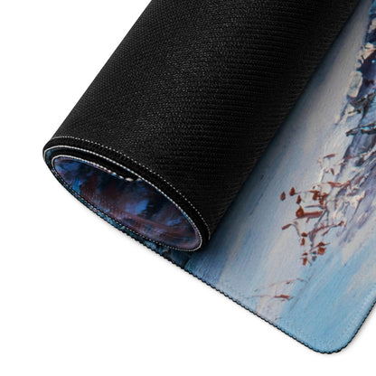Impressionist Winter Forest Mouse Pad - Winter Forest Blue Desk Gaming Impressionist Mood Serene Contemporary Desk Print