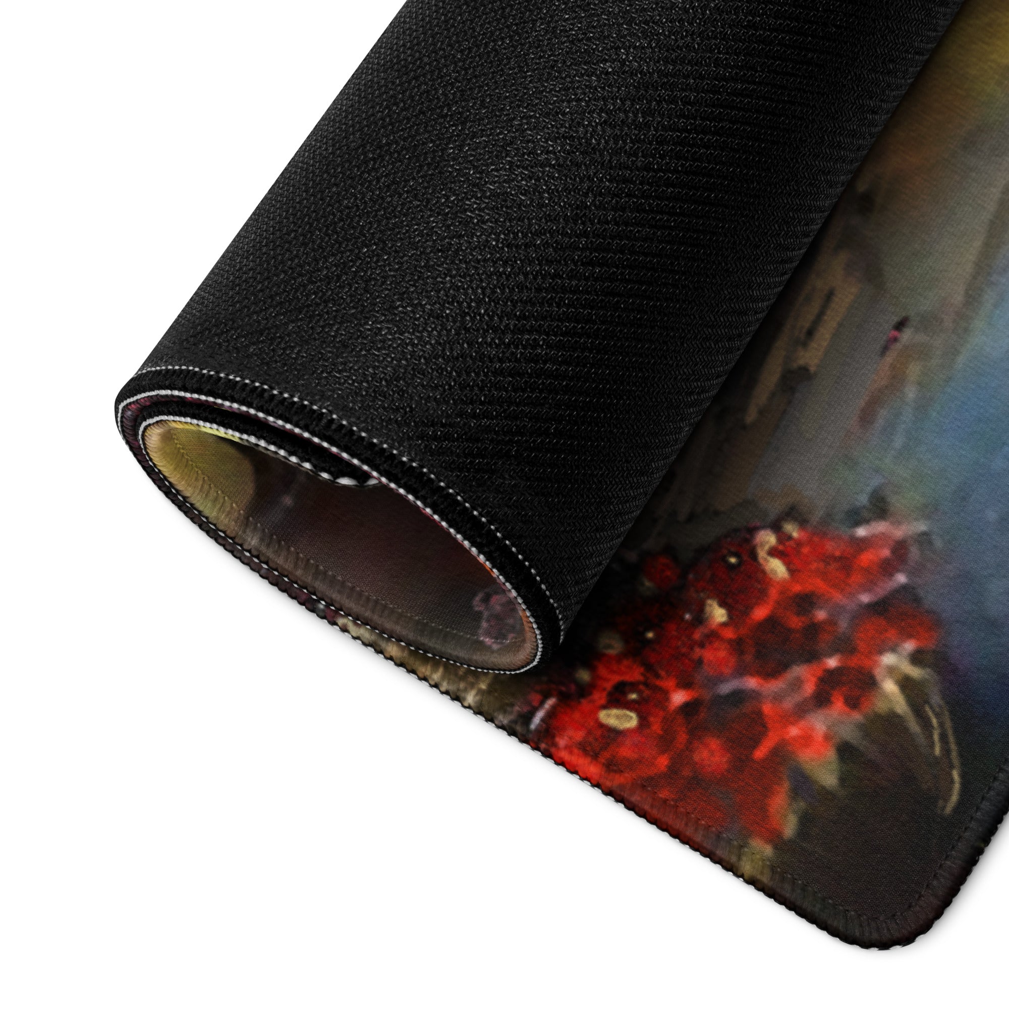 Urban Rain Cityscape Mouse Pad - City Street Night Blues And Pinks For Desk Impressionist Mood Cozy Cinematic; Decor Modern Urban; Niche Gaming Desk Pad; Medium Digital Painting