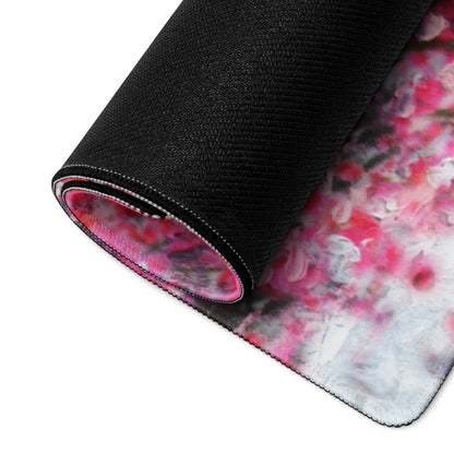Blossom Pink Gaming Mouse Pad - Cherry Blossom Pink Gray Desk Mat Modern Floral Soft Mood Modern Decor Gaming